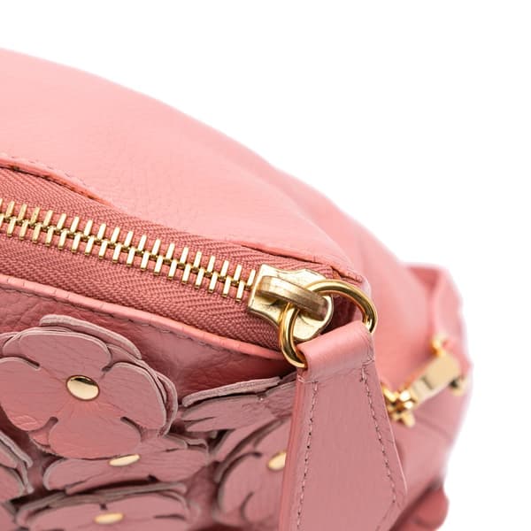 Pre-owned Burberry Leather The Petal Fold Over Crossbody Pink