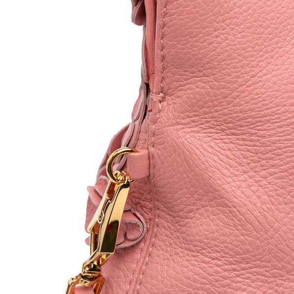 Pre-owned Burberry Leather The Petal Fold Over Crossbody Pink