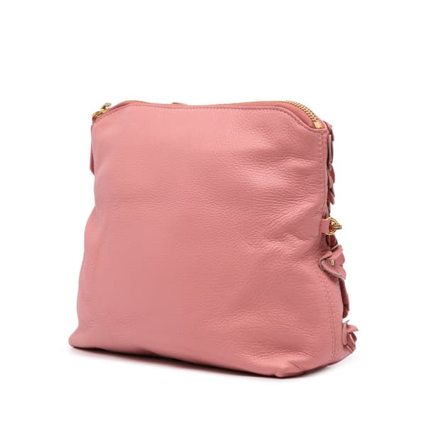 Pre-owned Burberry Leather The Petal Fold Over Crossbody Pink