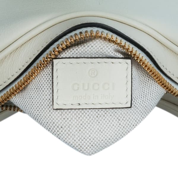 Pre-owned Gucci Small Leather Web Attache Crossbody White