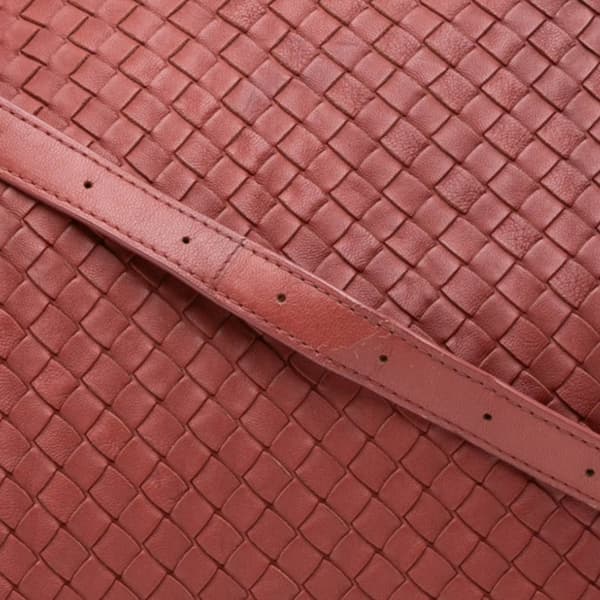 Pre-owned Bottega Veneta Nappa Intrecciato Flap Crossbody Red