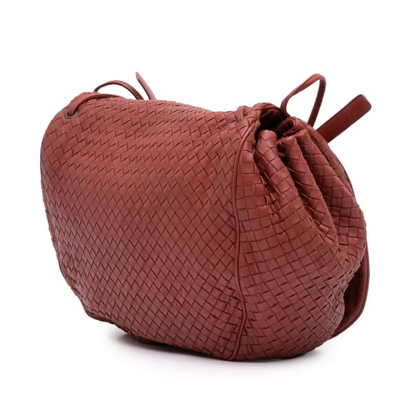 Pre-owned Bottega Veneta Nappa Intrecciato Flap Crossbody Red