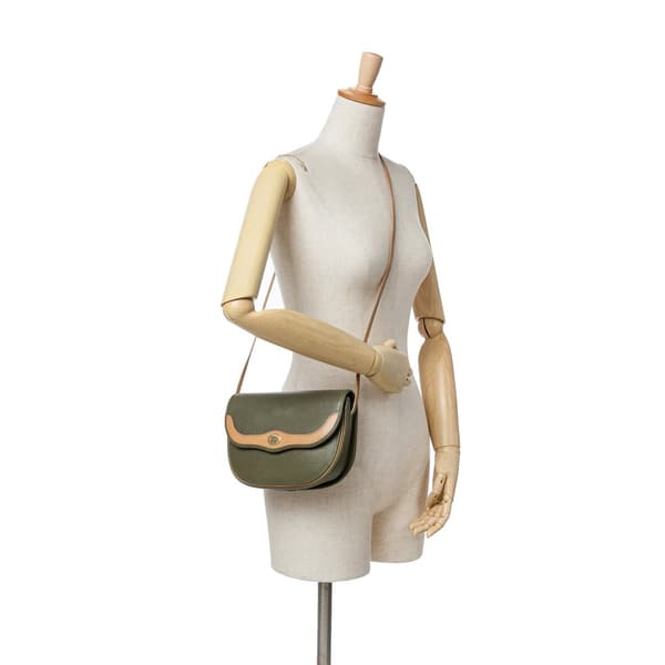 Pre-owned Dior Leather Crossbody Green