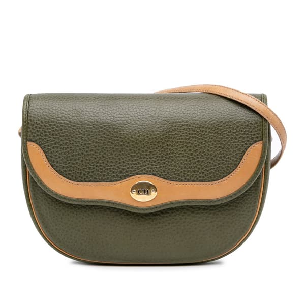 Pre-owned Dior Leather Crossbody Green