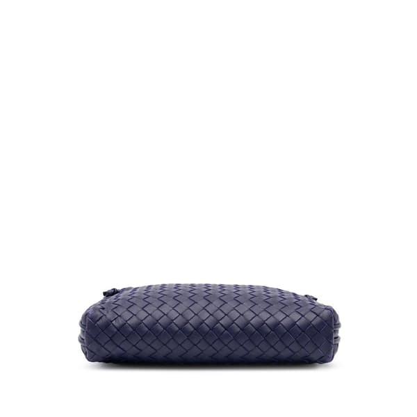 Pre-owned Bottega Veneta Medium Nappa Intrecciato Nodini Crossbody Blue