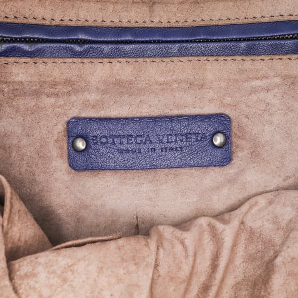 Pre-owned Bottega Veneta Medium Nappa Intrecciato Nodini Crossbody Blue