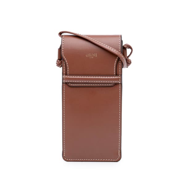 Pre-owned Celine Leather Sunglasses Case Brown