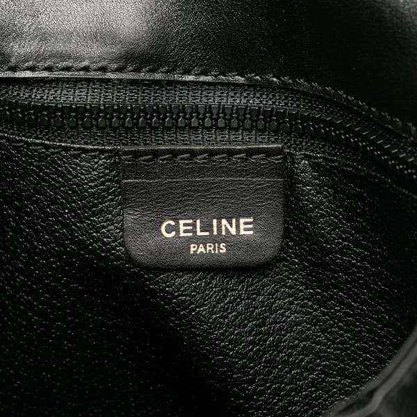 Pre-owned Celine Leather Triomphe Chain Crossbody Black