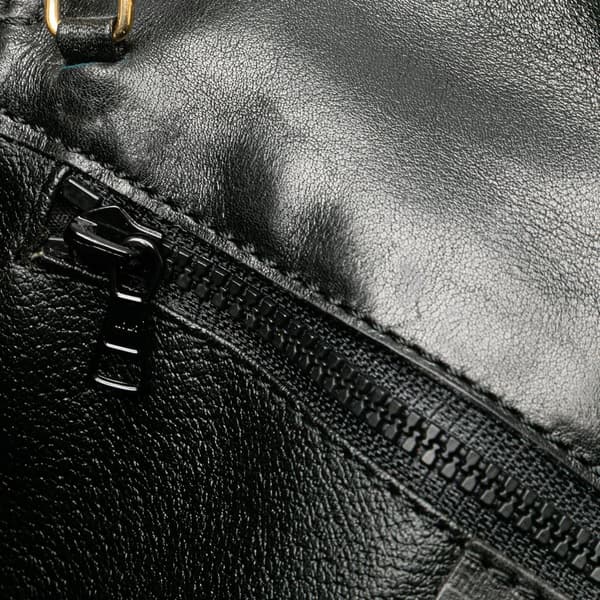 Pre-owned Celine Leather Triomphe Chain Crossbody Black