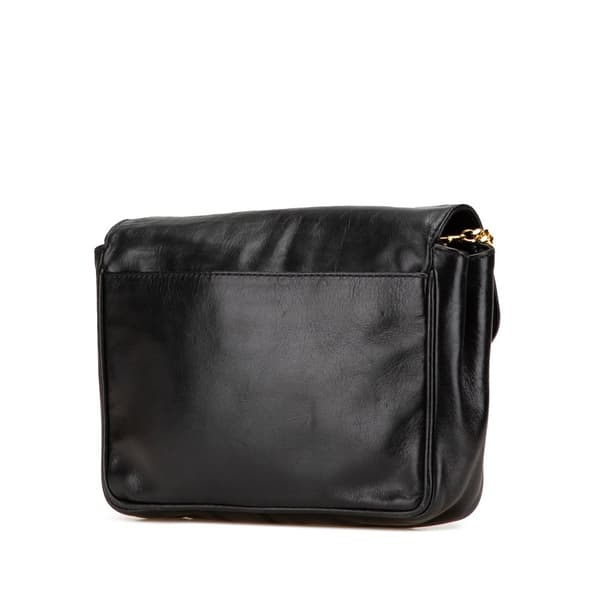 Pre-owned Celine Leather Triomphe Chain Crossbody Black