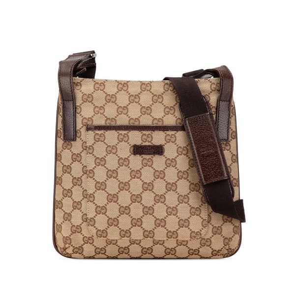 Pre-owned Gucci GG Canvas Crossbody Brown