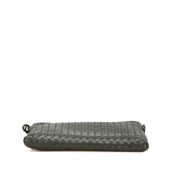 Pre-owned Bottega Veneta Leather Intrecciato Crossbody Green
