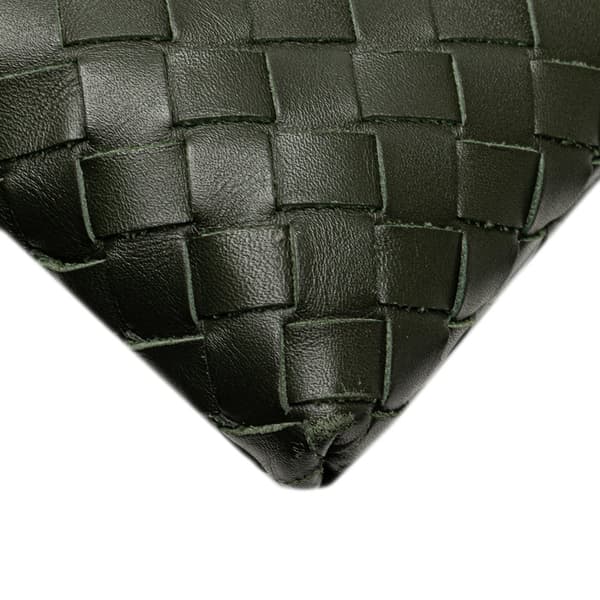 Pre-owned Bottega Veneta Leather Intrecciato Crossbody Green