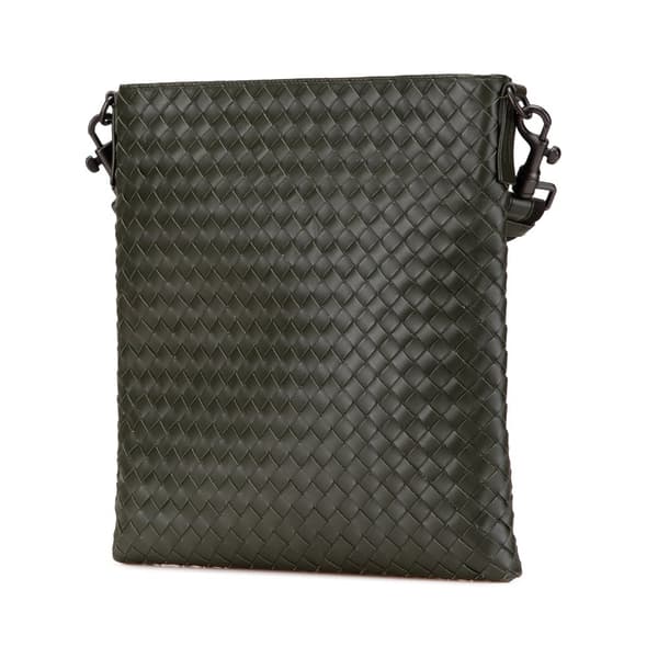 Pre-owned Bottega Veneta Leather Intrecciato Crossbody Green