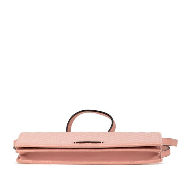 Pre-owned Gucci Microguccissima Wallet on Strap Pink