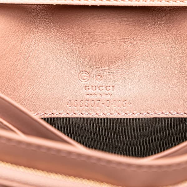 Pre-owned Gucci Microguccissima Wallet on Strap Pink