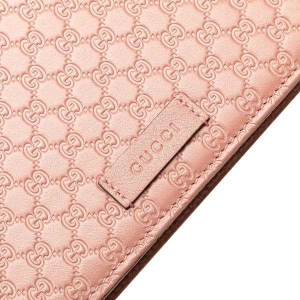 Pre-owned Gucci Microguccissima Wallet on Strap Pink