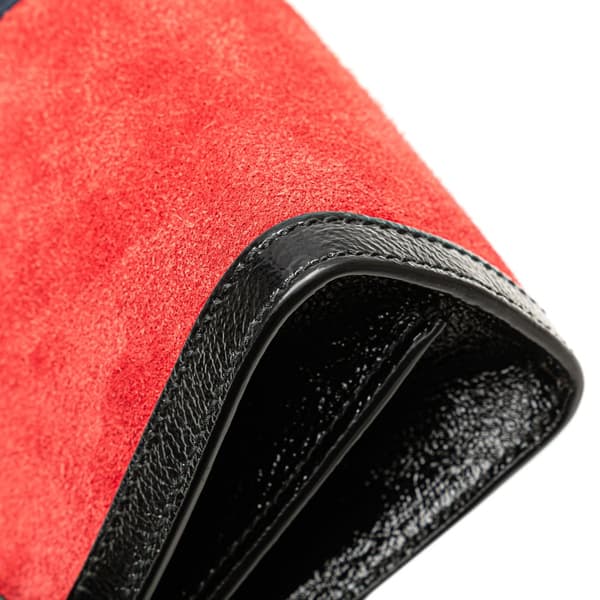 Pre-owned Gucci Small Suede Ophidia Chain Crossbody Red