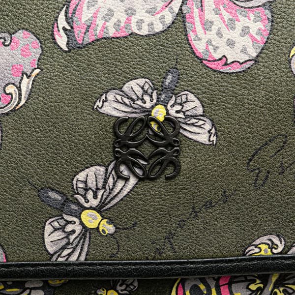 Pre-owned LOEWE Tales of Spain Anagram Leather Butterfly Crossbody Green