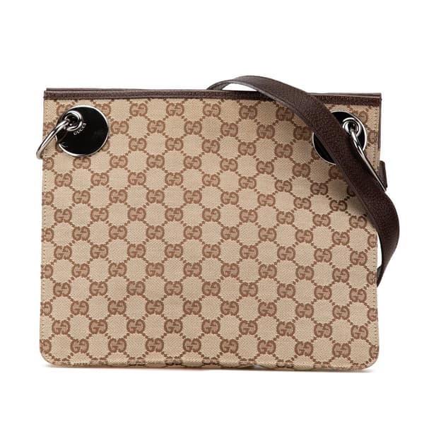 Pre-owned Gucci GG Canvas Eclipse Crossbody Brown