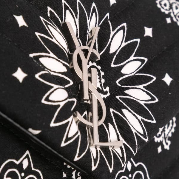 Pre-owned Saint Laurent Toy Cotton Bandana Print Loulou Crossbody Black