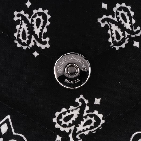 Pre-owned Saint Laurent Toy Cotton Bandana Print Loulou Crossbody Black