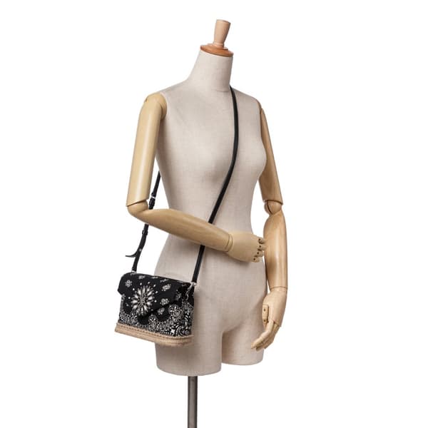 Pre-owned Saint Laurent Toy Cotton Bandana Print Loulou Crossbody Black