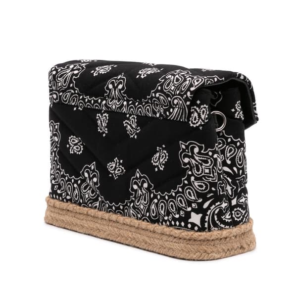 Pre-owned Saint Laurent Toy Cotton Bandana Print Loulou Crossbody Black