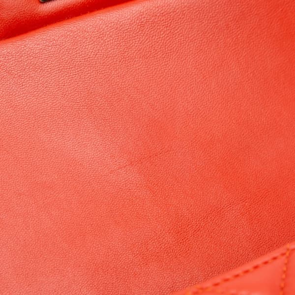 Pre-owned Chanel Mini Rectangular Classic Lambskin Single Flap Orange