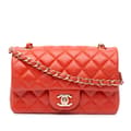 Pikkukuva 1 / 10: Pre-owned Chanel Mini Rectangular Classic Lambskin Single Flap Orange