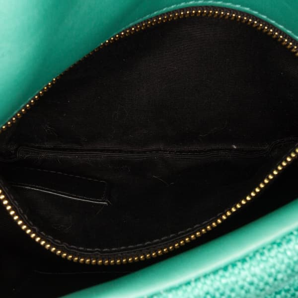 Pre-owned Saint Laurent Toy Canvas Loulou Puffer Crossbody Green