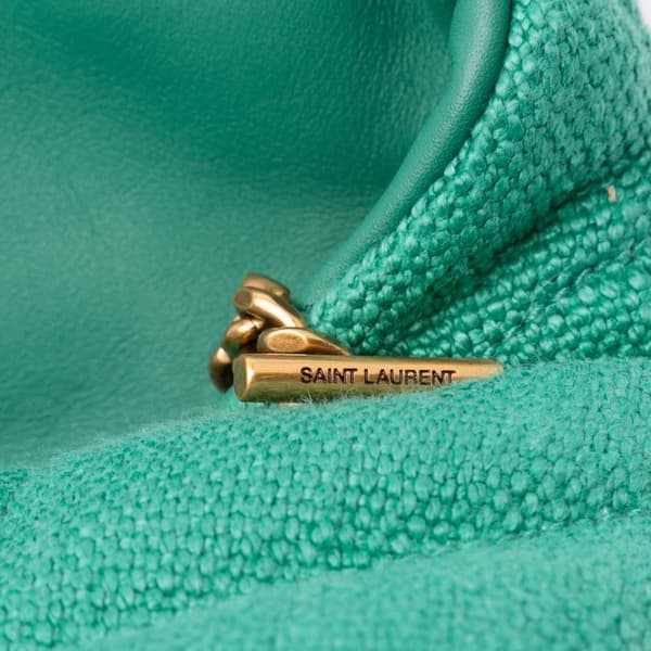 Pre-owned Saint Laurent Toy Canvas Loulou Puffer Crossbody Green
