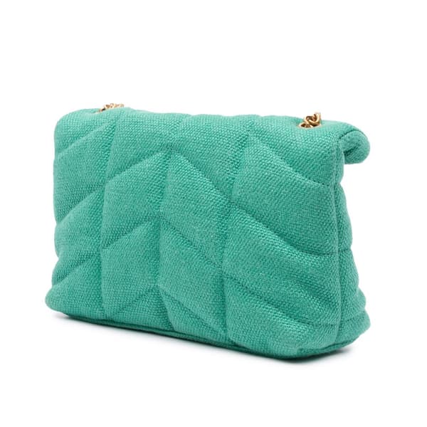 Pre-owned Saint Laurent Toy Canvas Loulou Puffer Crossbody Green