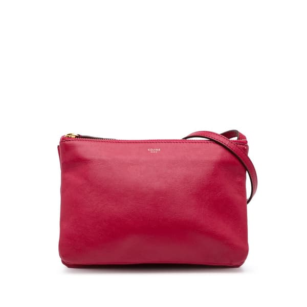 Pre-owned Celine Small Lambskin Trio Crossbody Pink