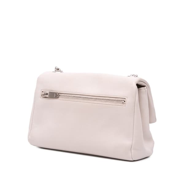 Pre-owned Saint Laurent Small Grain De Poudre West Hollywood Crossbody White