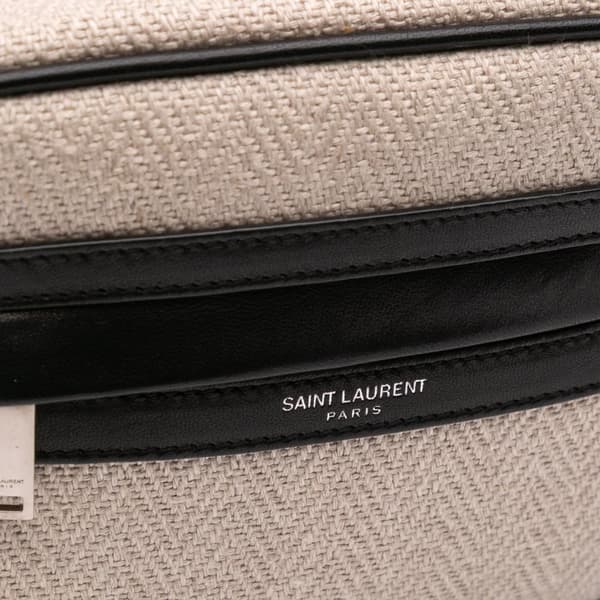 Pre-owned Saint Laurent Small Canvas Camp Camera Bag Brown