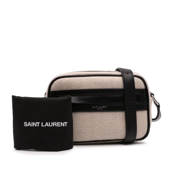 Pre-owned Saint Laurent Small Canvas Camp Camera Bag Brown