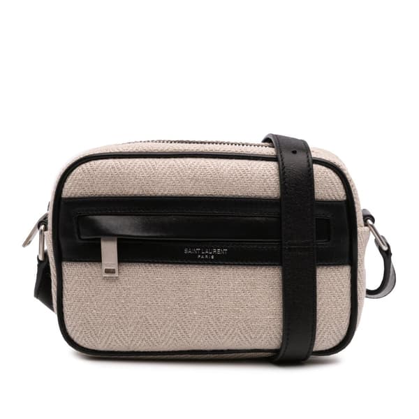 Pre-owned Saint Laurent Small Canvas Camp Camera Bag Brown