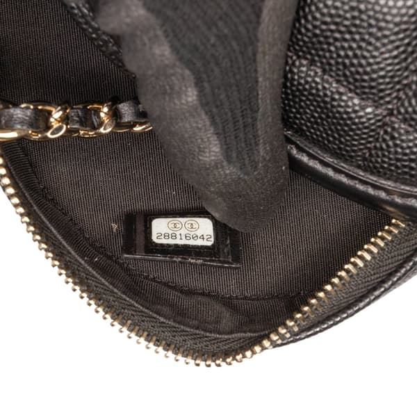 Pre-owned Chanel Caviar CC Filigree Round Crossbody Black
