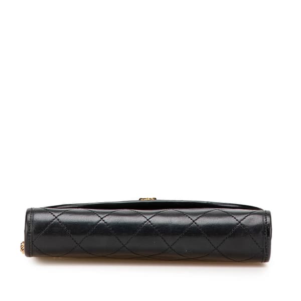 Pre-owned Chanel Mini CC Quilted Lambskin Round Flap Black