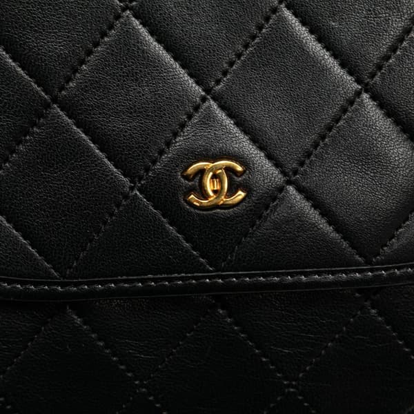 Pre-owned Chanel Mini CC Quilted Lambskin Round Flap Black