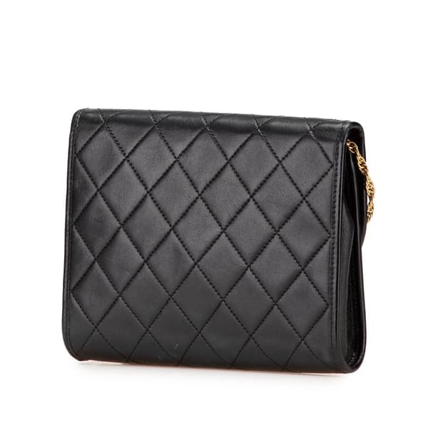 Pre-owned Chanel Mini CC Quilted Lambskin Round Flap Black