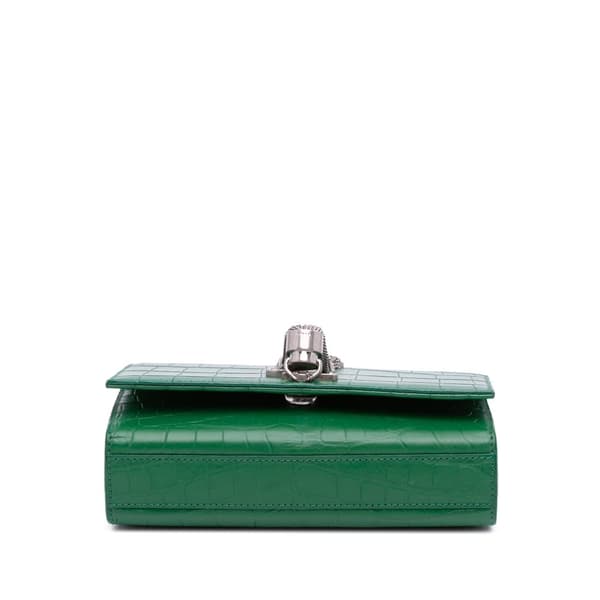Pre-owned Saint Laurent Small Embossed Kate Tassel Crossbody Green