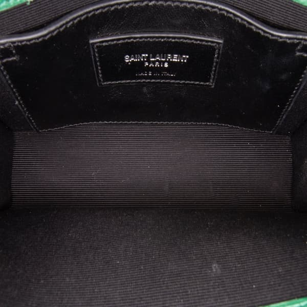 Pre-owned Saint Laurent Small Embossed Kate Tassel Crossbody Green
