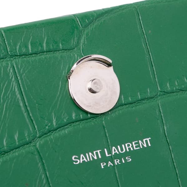 Pre-owned Saint Laurent Small Embossed Kate Tassel Crossbody Green