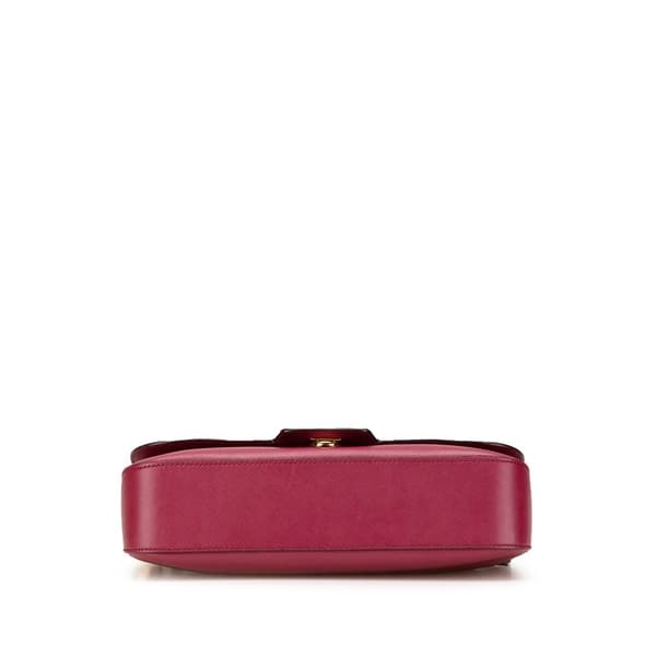 Pre-owned Ferragamo Calfskin Gancini Rory Flap Crossbody Pink