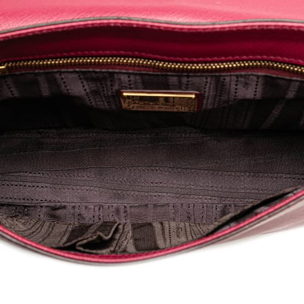 Pre-owned Ferragamo Calfskin Gancini Rory Flap Crossbody Pink