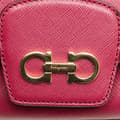 Miniatyrbild 8 av 10: Pre-owned Ferragamo Calfskin Gancini Rory Flap Crossbody Pink