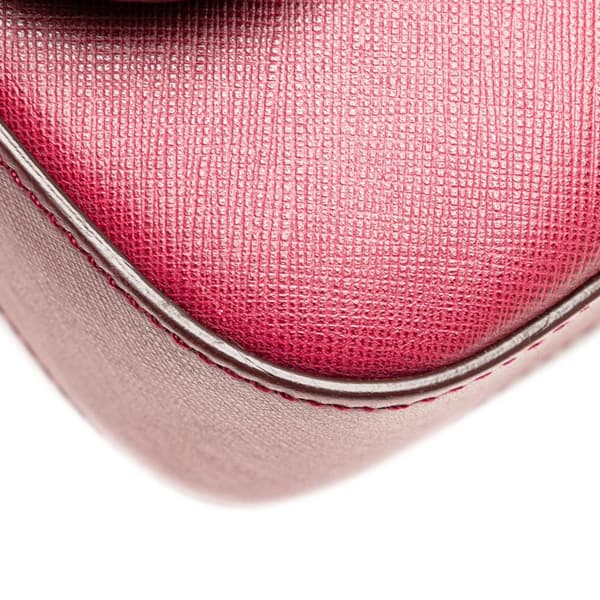 Pre-owned Ferragamo Calfskin Gancini Rory Flap Crossbody Pink
