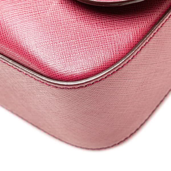 Pre-owned Ferragamo Calfskin Gancini Rory Flap Crossbody Pink